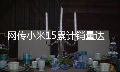 小米销量小米15系列表现亮眼