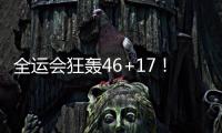 全运会狂轰46+17！世界杯场均2+1
，正负值