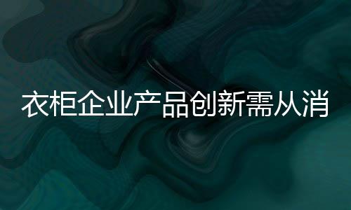 当前的产品创新衣柜行业中